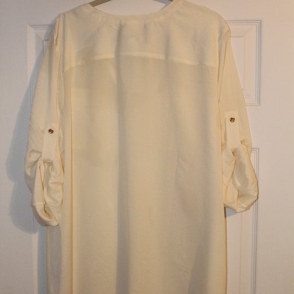 NWOT -3X Charter Club Woman Roll-tab Sleeve Blouse - Picture 5 of 7